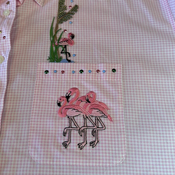 New button up pink and white gingham shirt - Picture 3 of 10